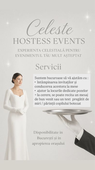 Hostess / Evenimente / Nunti / Botezuri / Gale
