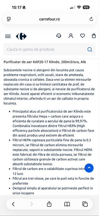 Purificator de aer Klindo