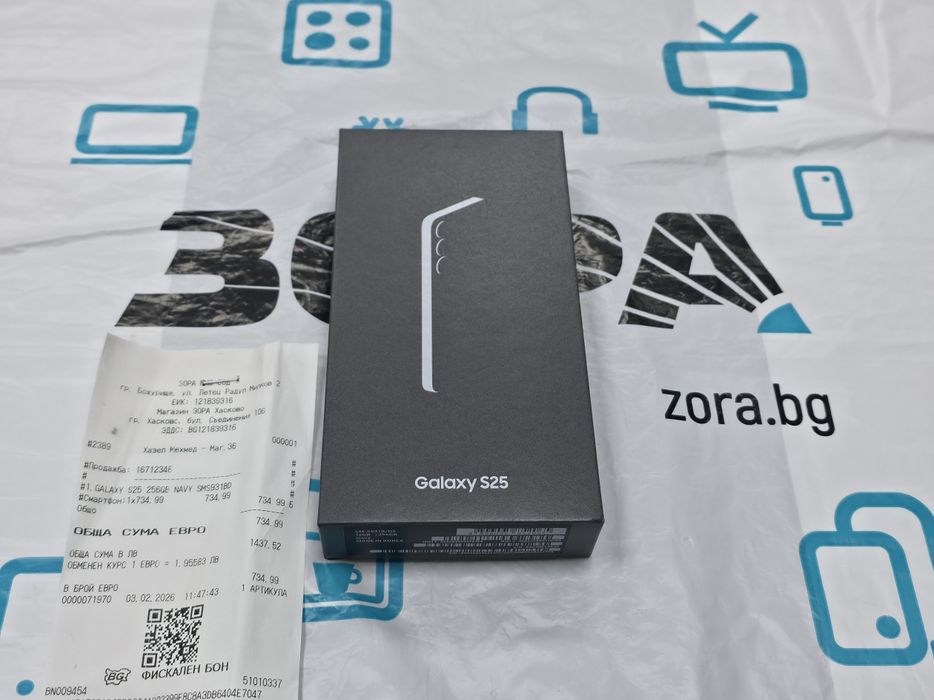 КАТО НОВ 256GB Samsung S25 ЗОРА Гаранция 2028г. Navy | Син
