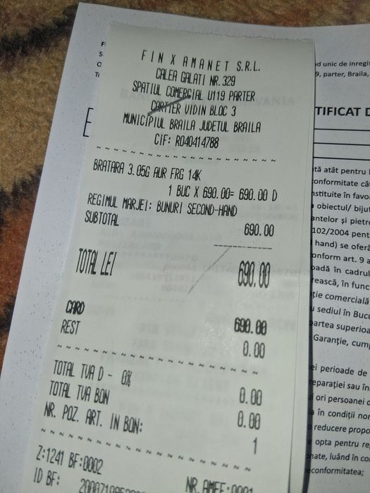 Vând brățară de aur cu bile de aur