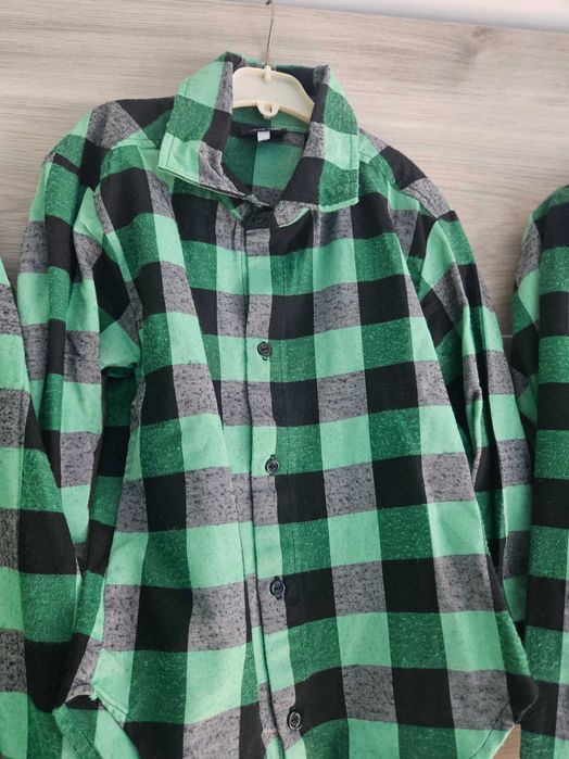 Лот/ комплект ризи за цялото семейство Terra caeli,зелено и черно каре