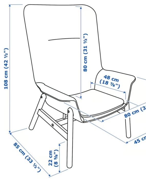 Fotoliu VEBDO Ikea , roz-maro deschis
