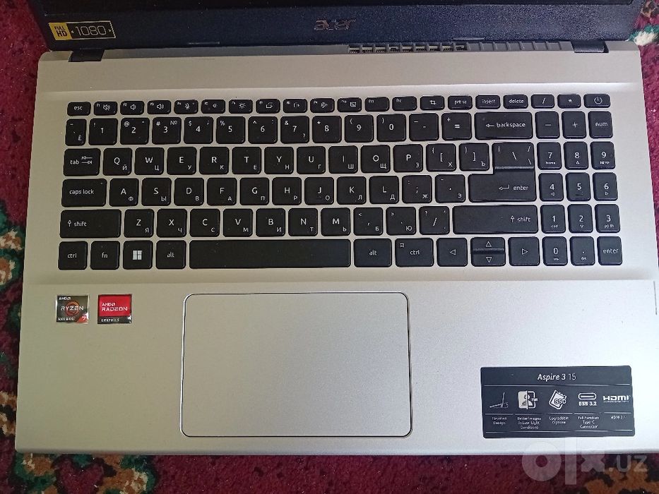 ACER AMD Ryzen 7. 5700 U. Xotirasi 512. Operativka 16. Windows 11pro.