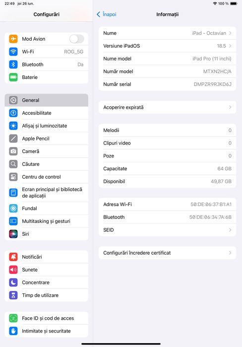 Ipad Pro 11” Gen 1 64GB