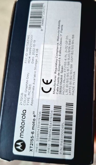 Смартфон Motorola E 20