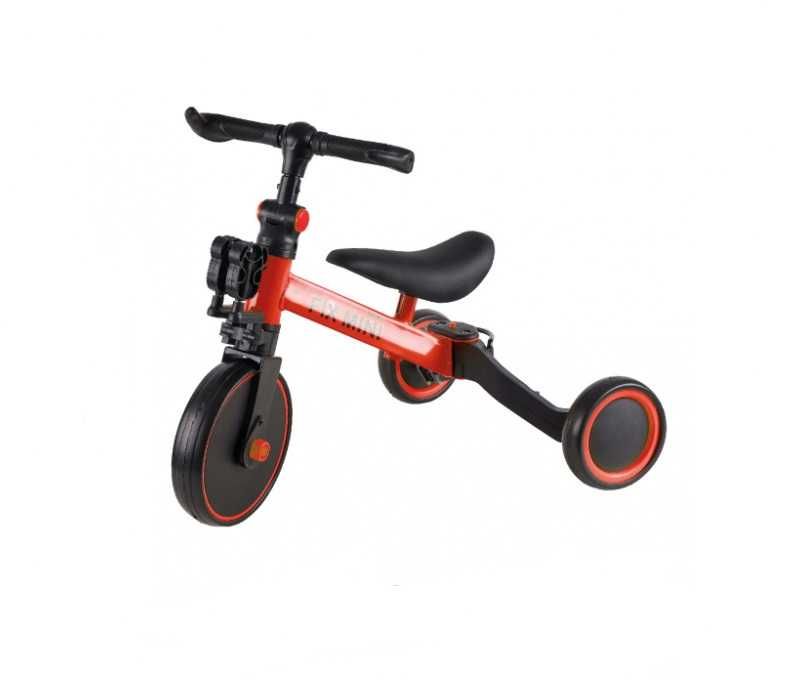 Tricicleta copii Ikonka Trike Fix Red cu pedale, 3 in 1 pana la 30kg
