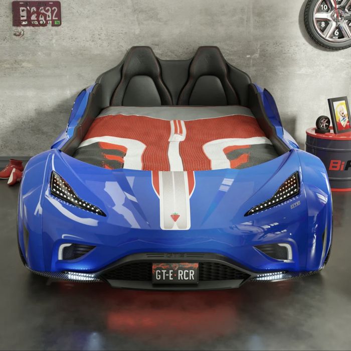 Детско легло - кола GTE Синьо 100/190см