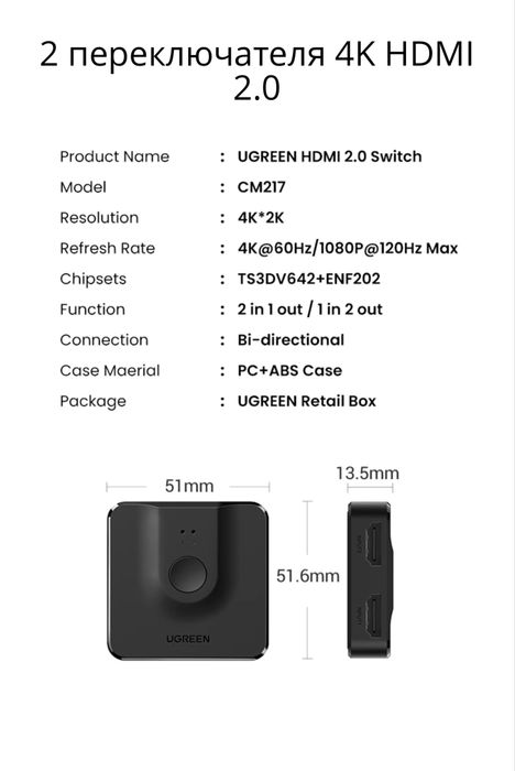 Разветвитель HDMI 2.0