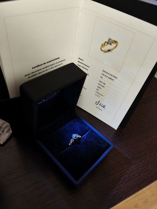 Inel de logodna Glamira, aur 18k safir AAAA
