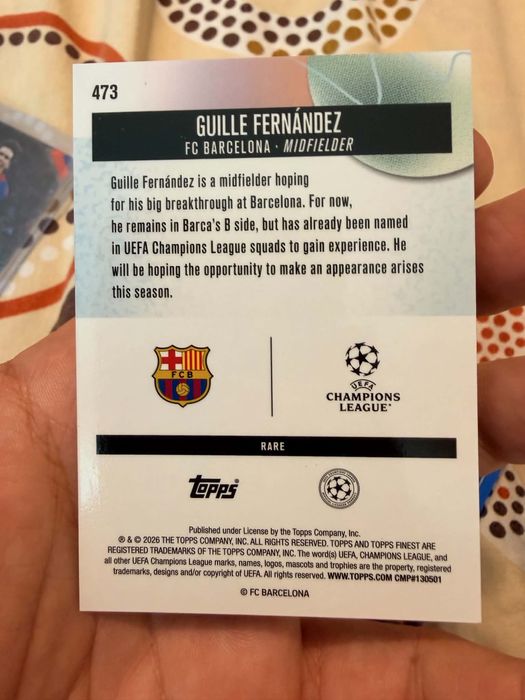 Guille Fernández RC /49 – Topps Finest (FC Barcelona)