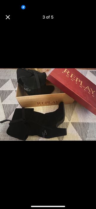 Боти  Replay - естествен велур