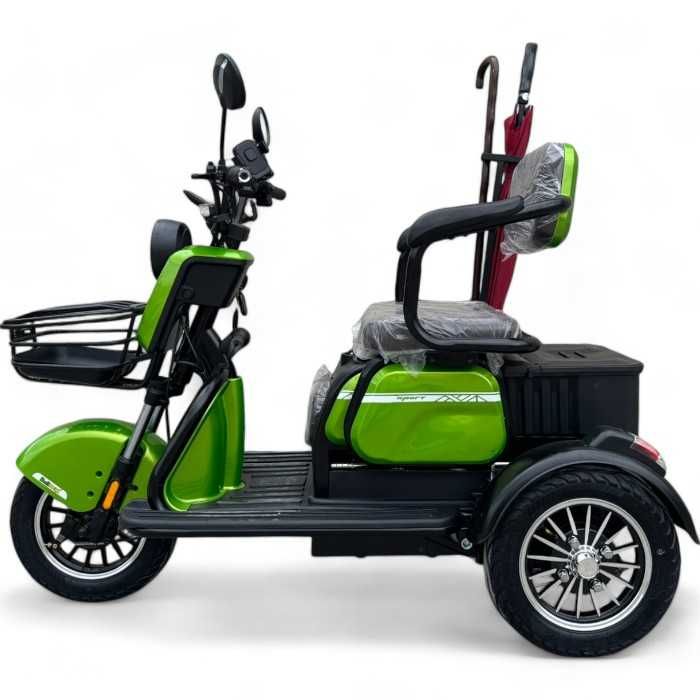 Триместна електрическа триколка С2+ 1500W, 5 батерии, 3 скорости