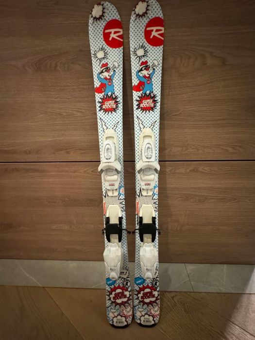 Schiuri Rossignol SUPER ROOSTIE (KID-X), cu legaturi, pentru copii, 110 cm, multicolor, folosite 1 sezon