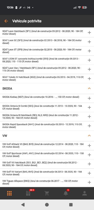 Alternator Audi,Vw,Skoda,Seat după 2012-2026