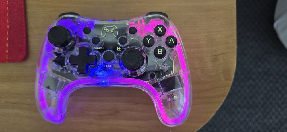 Controller Deltaco Gaming pentru Nitendo Switch,RGB Transparent.