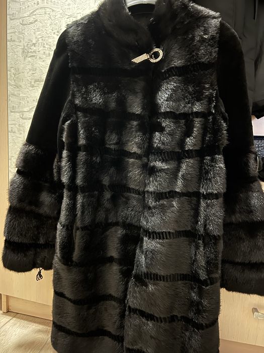 Норковая-шиншила шуба