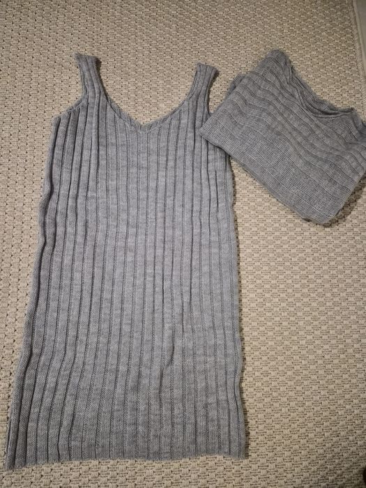 Плетена рокля с пуловер голям размер Italy Moda