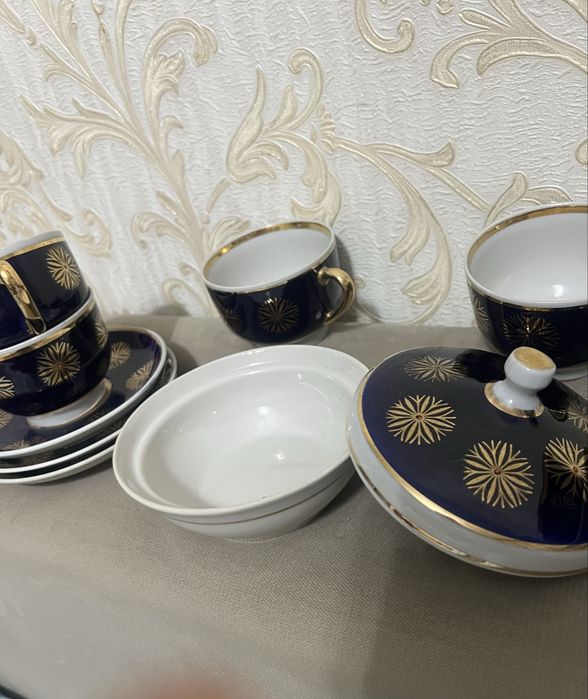 Сервиз чайный кобальт Советский