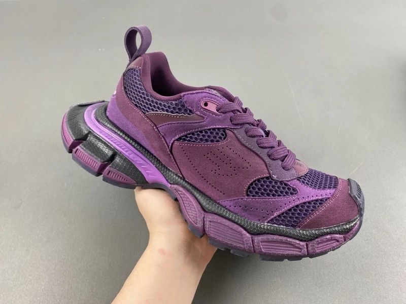 Balenciaga 3XL Sneakers Purple Suede Dark Grey/Grey