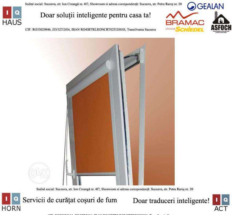 Rolete interioare de tip textile diferite dimensiuni si culori