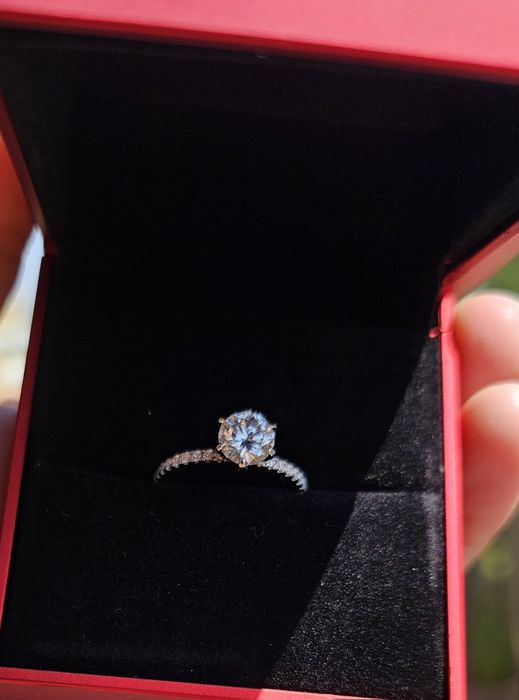 Inel cu piatra prețioasă MOISSANITE _Verif cu Diamond Test