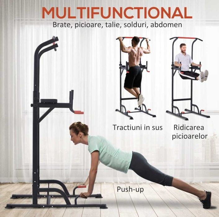 Aparat multifuncitonal, Homcom,  Otel, 123x98 cm, Inaltime 181-229 cm,