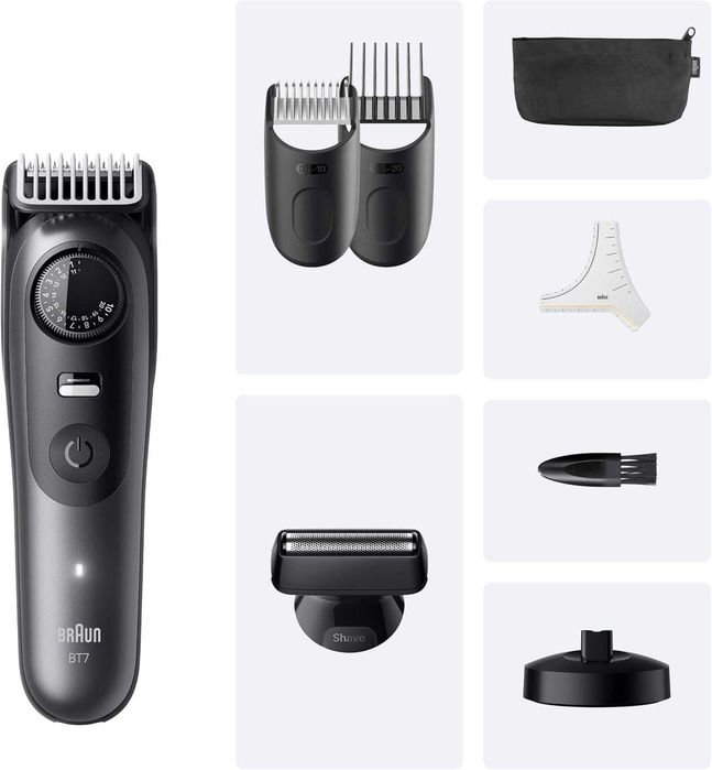 Електрически тример за брада Braun BT7525 Series 7 за мъже със 7 аксесоара