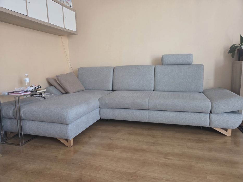 Ъглов диван с функция сън и ракла