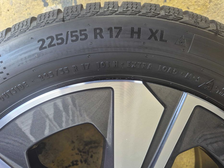 4 ROTI Jante + Anvelope de IARNA - 5x112 225/55/17 Continental * NOI DOT 2025 SET NOU ORIGINAL BMW Seria 5 G30 G31 Seria 4 G26 NOU