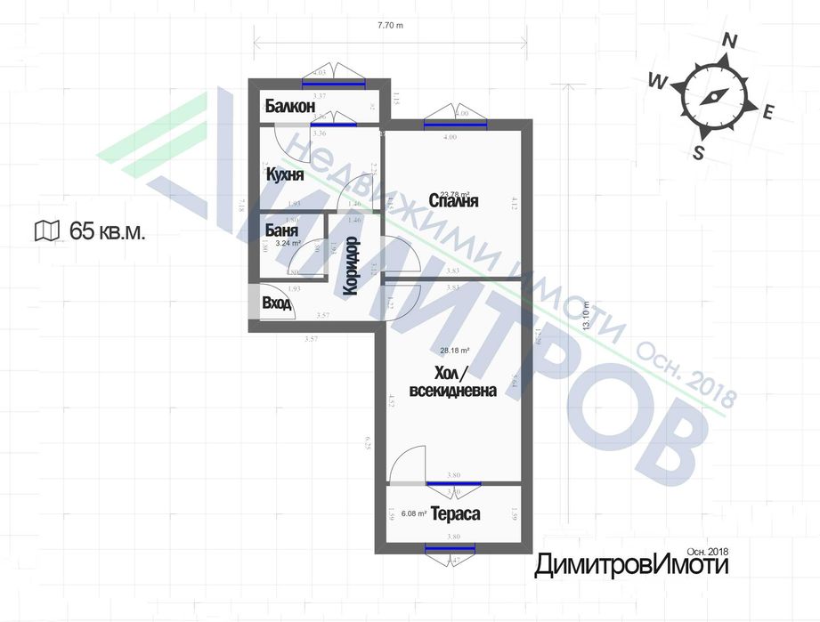 Продава двустаен апартамент в саниран блок в гр. Нови пазар в близост до центъра на града.