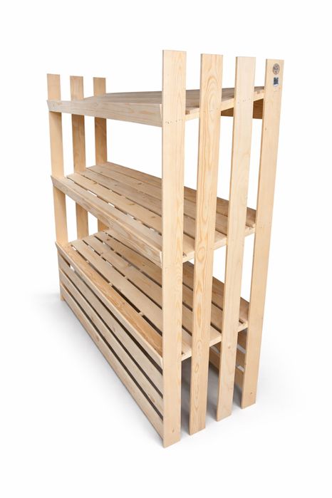 Дървен стелаж за закуски, банички, хляб подходящ за пекарна и магазин