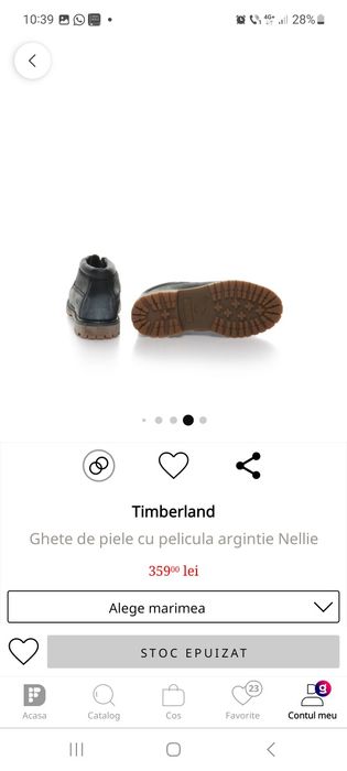 Ghete timberland nellie piele negre argintii