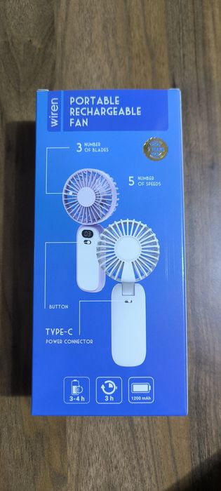 Ventilator de mana cu 5 moduri și procentaj la baterie nou