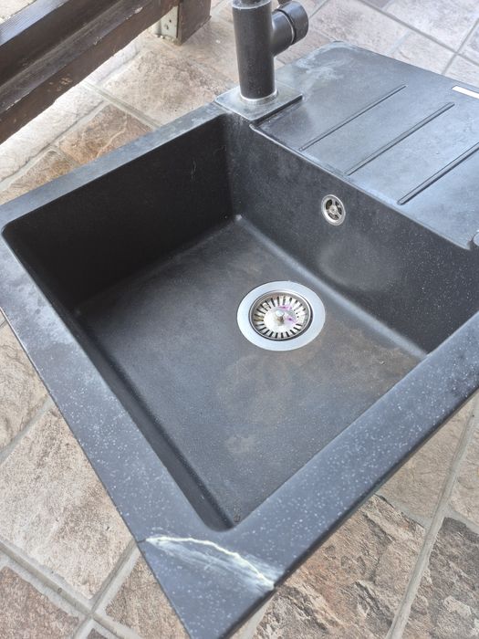 Vand chiuveta bucatarie granit, cu baterie inclusa,