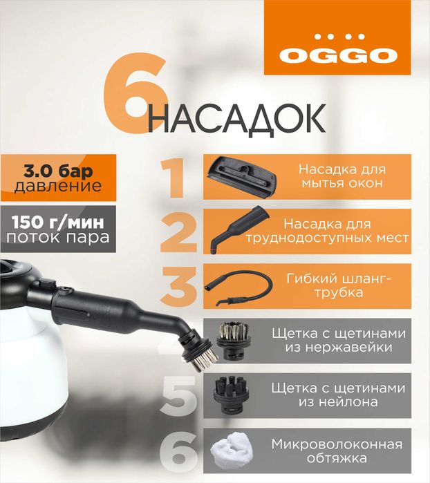 Продается Пароочиститель OGGO SC806 с насадками
