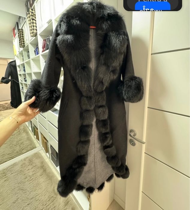 Palton alcantara marime M blana naturala