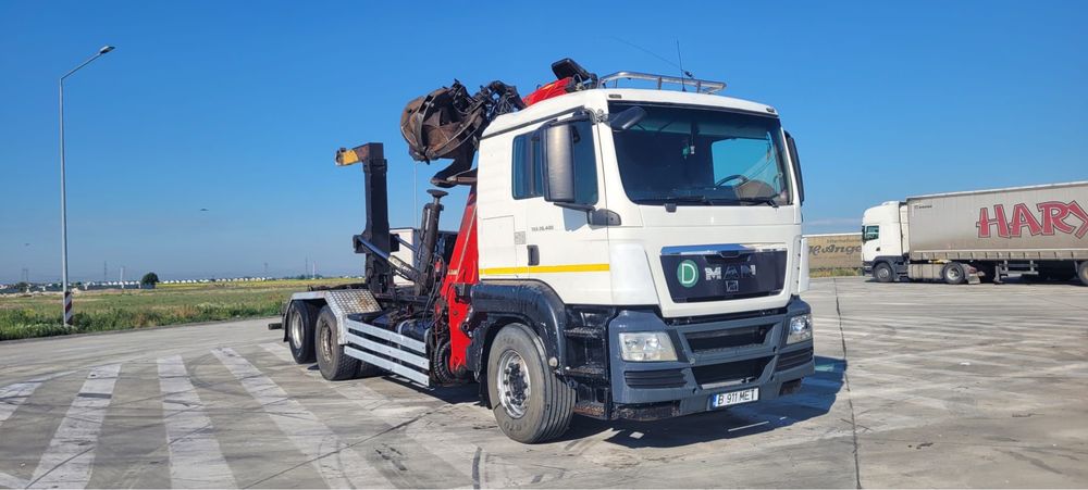 Camion MAN TGS 28.400 6X2 Hook lift +macara+graifer Palfinger