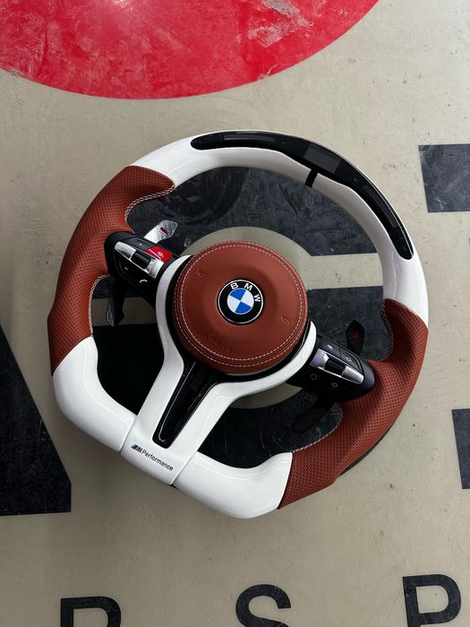 Volan BMW - Seria F/E - Piano White - Custom - Incalzire - Vibratii