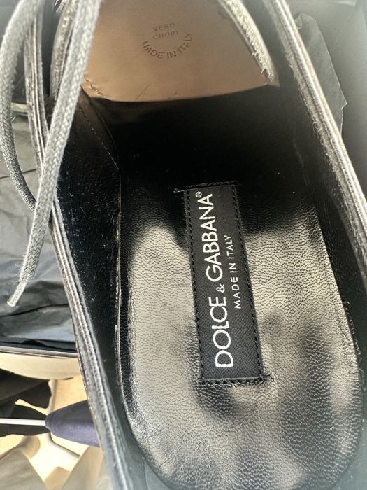 Pantofi bărbătești Dolce & Gabbana Derby Shade – piele neagră, mărimea 41