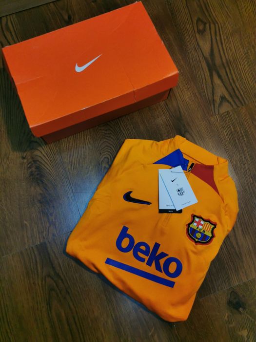 Bluză sport FC Barcelona Nike damă XS – portocaliu, mânecă lungă, ferm