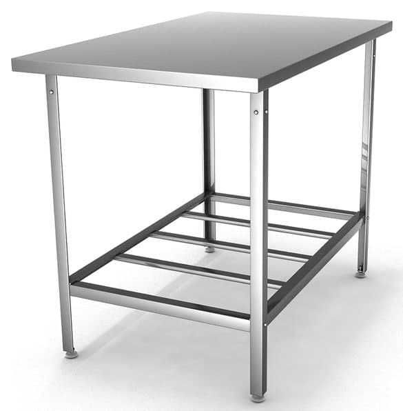 Стол пристенный с полкой. Нержавейка