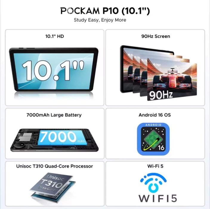 Tableta Android POCKAM P10 Gemini AI 48 GB Ram
