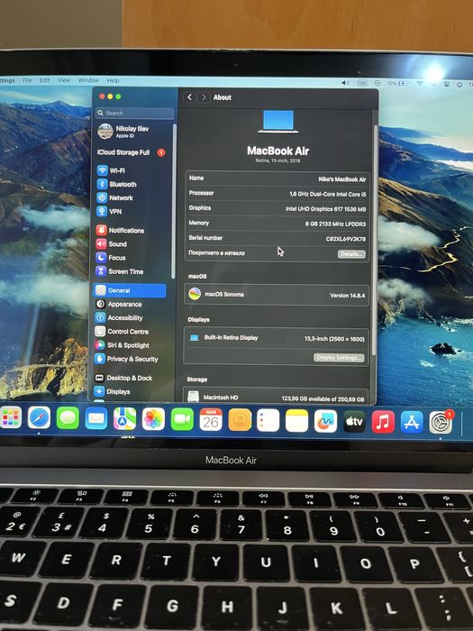 MacBook Air 13 2018 8GB 256GB SSD – Работи отлично