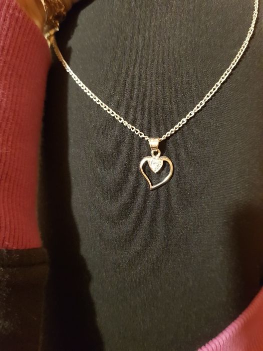 Сребърни - пръстен висулки ,нежно колие