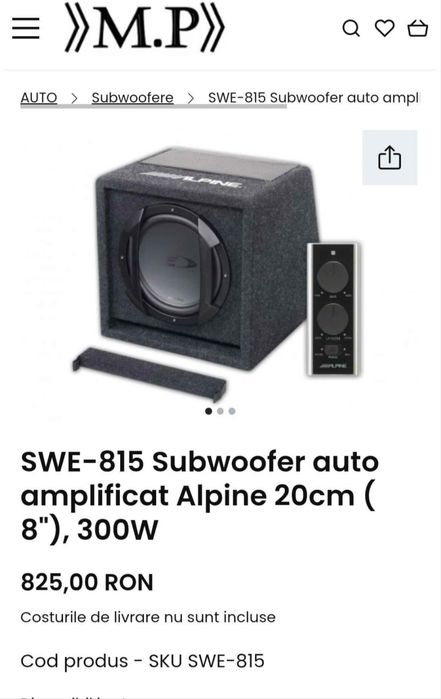 Vand subwoofer auto  foarte putin folosit