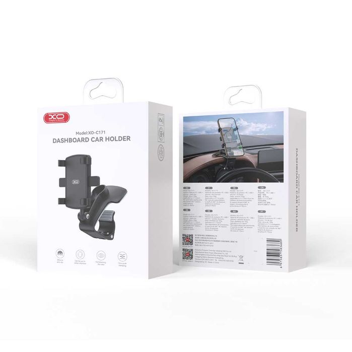 Стойка за телефон за кола C171, cockpit, черна - XO