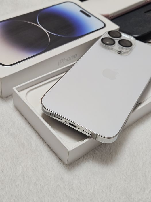 14 pro max silver 128GB baterie 88% stare excelenta Full box