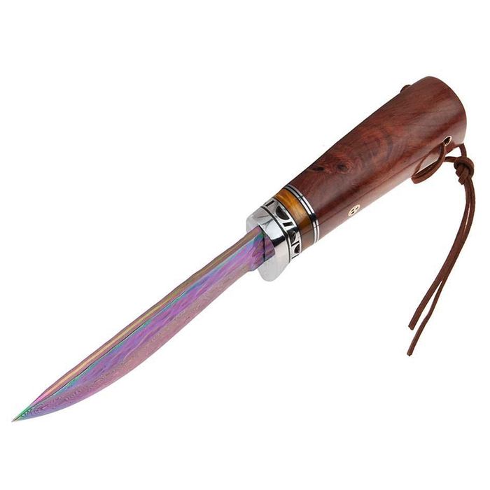 Cutit vanatoare, Rose Accuracy, damasc, 22 cm, lemn trandafir