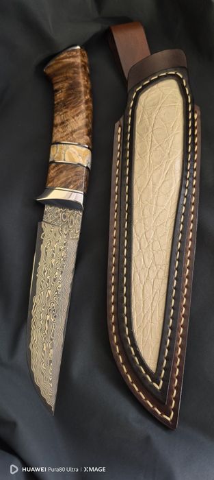 Ловен нож с дамасков ламинат