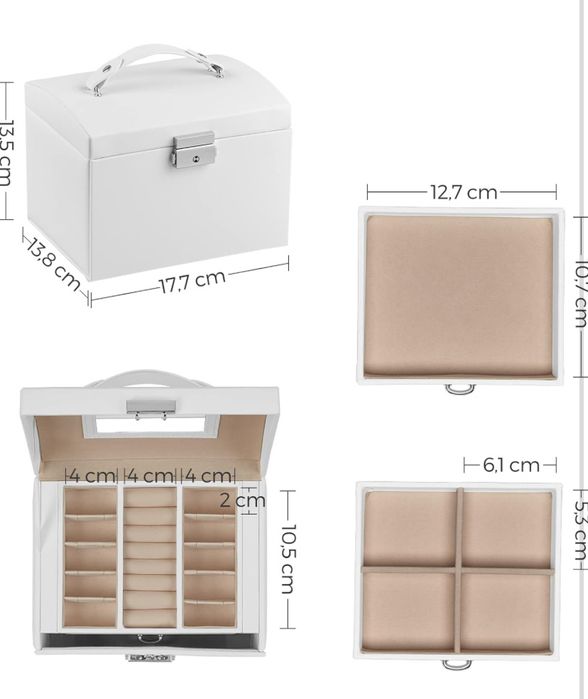 Заключваща се кутия за бижута Songmics